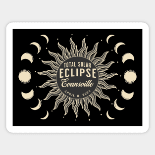 Total Solar Eclipse USA April 2024 Evansville Indiana Sticker